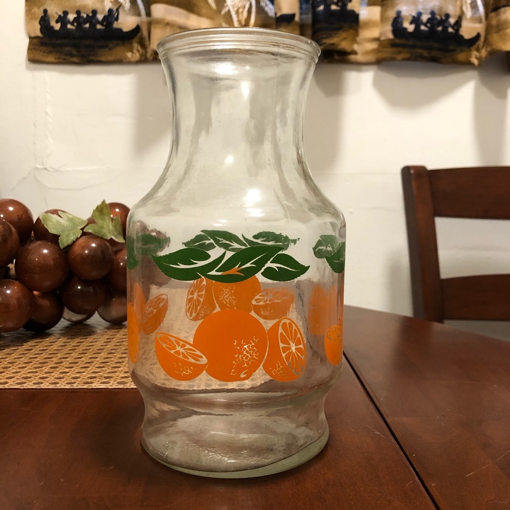 Vintage Anchor Hocking Orange Juice Glass Pitcher